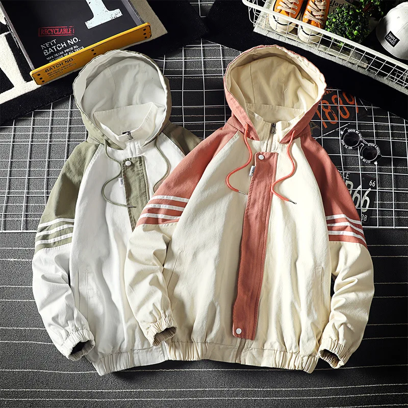 

Northern Boundary Men'S Wear Shu 2019 Autumn New Style Contrast Color Webbing Jacket Large Size Men'S Wear