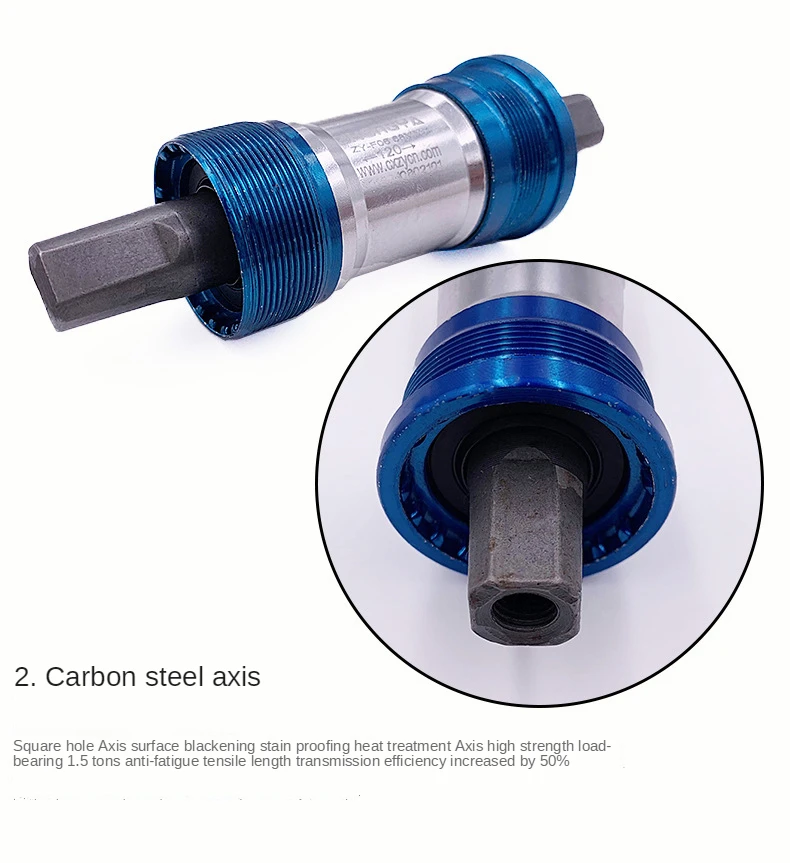 Description Picture 5 of itemBicycle Centre Column MTB Bear  Axle 103/107/110/113/116/118/120/122/124/126/127.5mm MTB Quare Hole Crank Axis Waterproof Screws