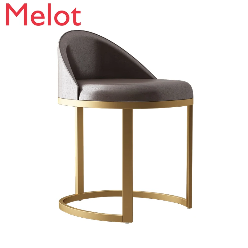 

High-End Custom Bedroom European Velvet Makeup Stool Modern Minimalist Backrest Dressing Stool Light Luxury Cosmetic Chair