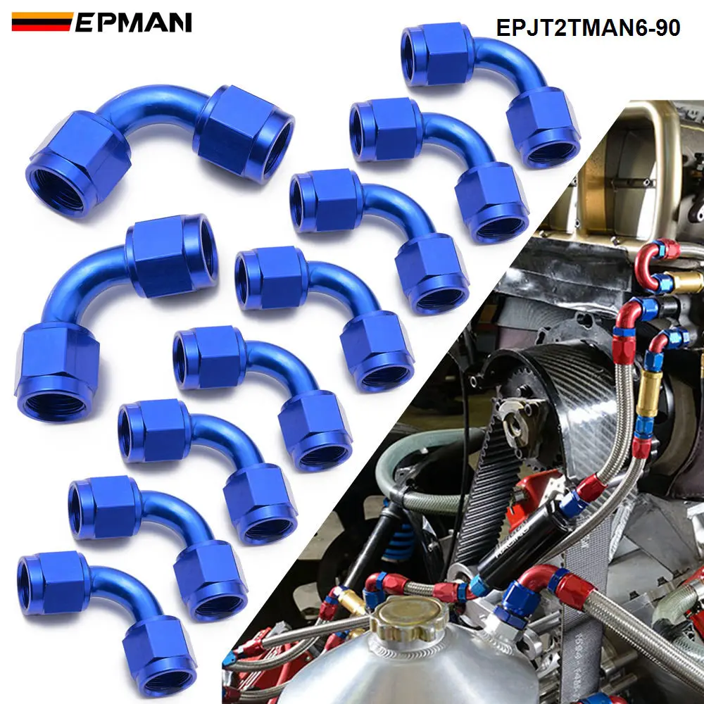 

EPMAN 10 шт. AN6 Поворотный на 90 градусов переходник для масла/топлива/газа/жидкости