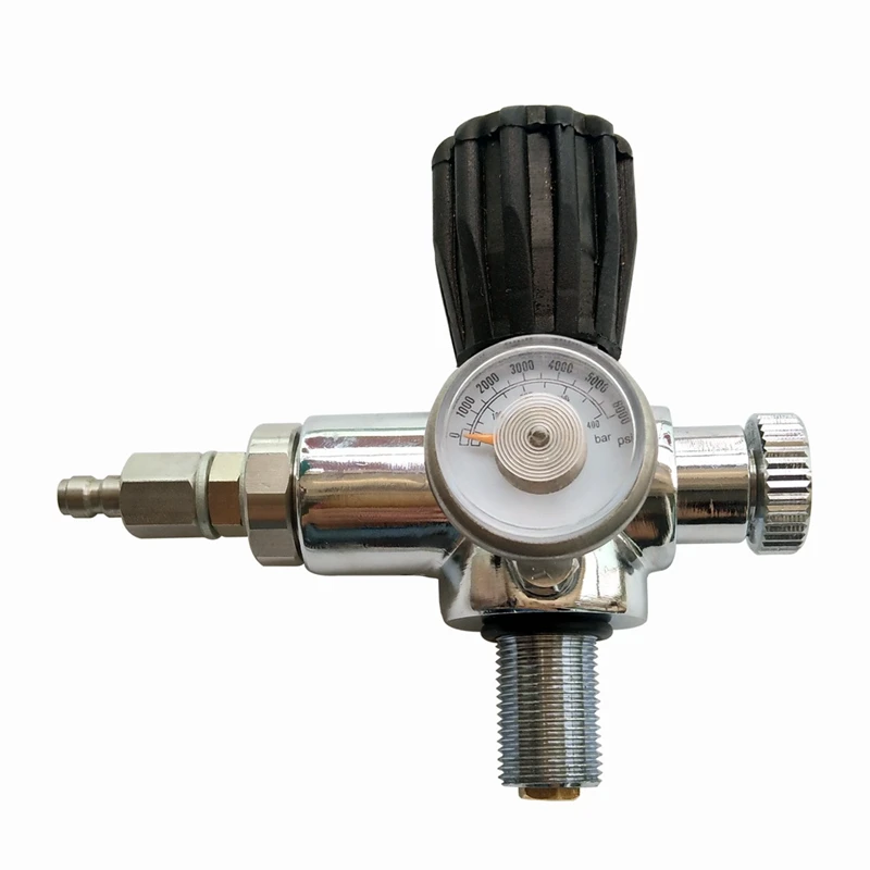 Scuba Diving Valve Air Filling Station Refill Adapter with 36mm 400 Bar, 6000 Psi Pressure Gauge 60cm High Pressure Hose M18X1.5