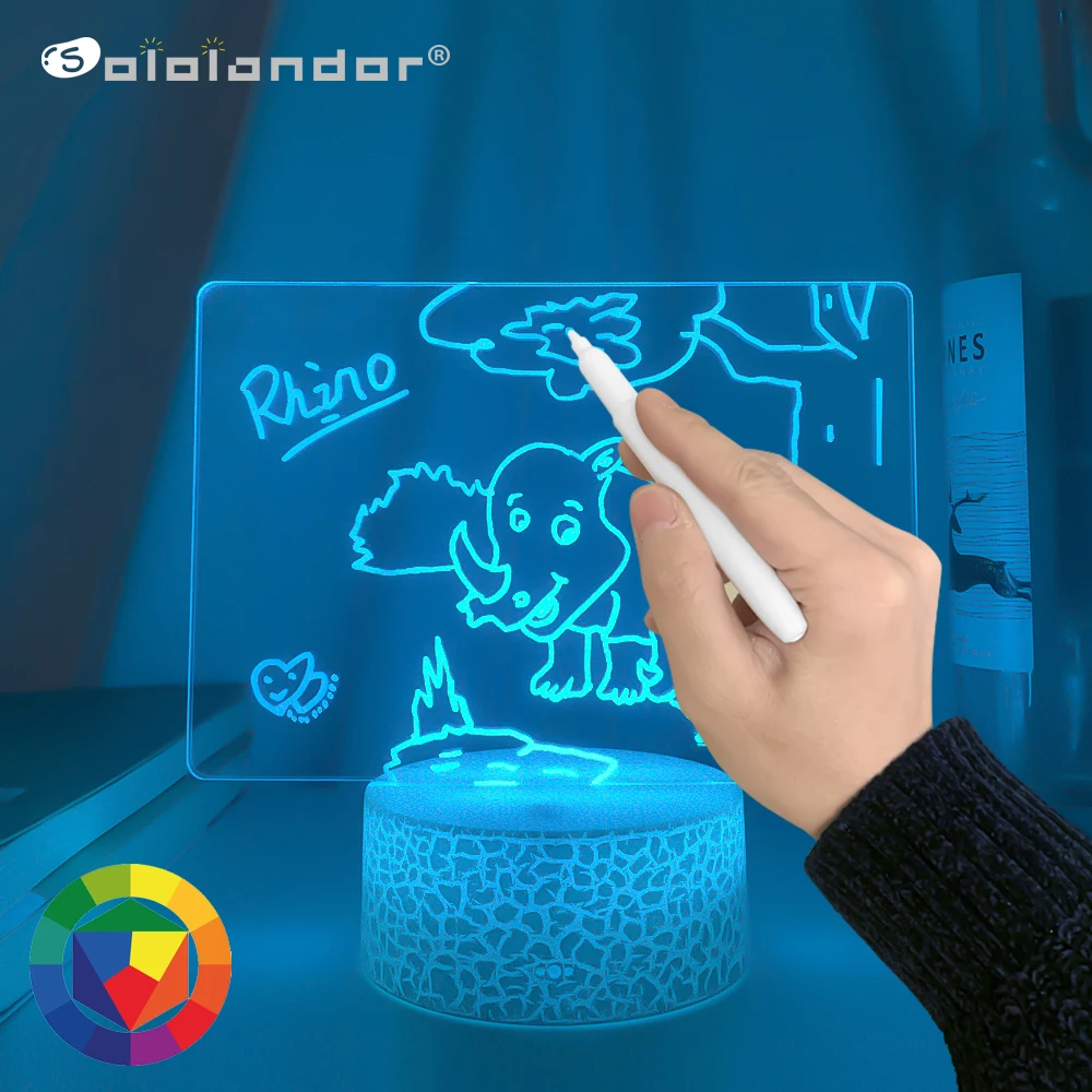 Rewritable Night Light with Message Board Girl Bedroom Sleep Light Cute Soft Desk Lamp Room Decor Desktop Ornaments Gift
