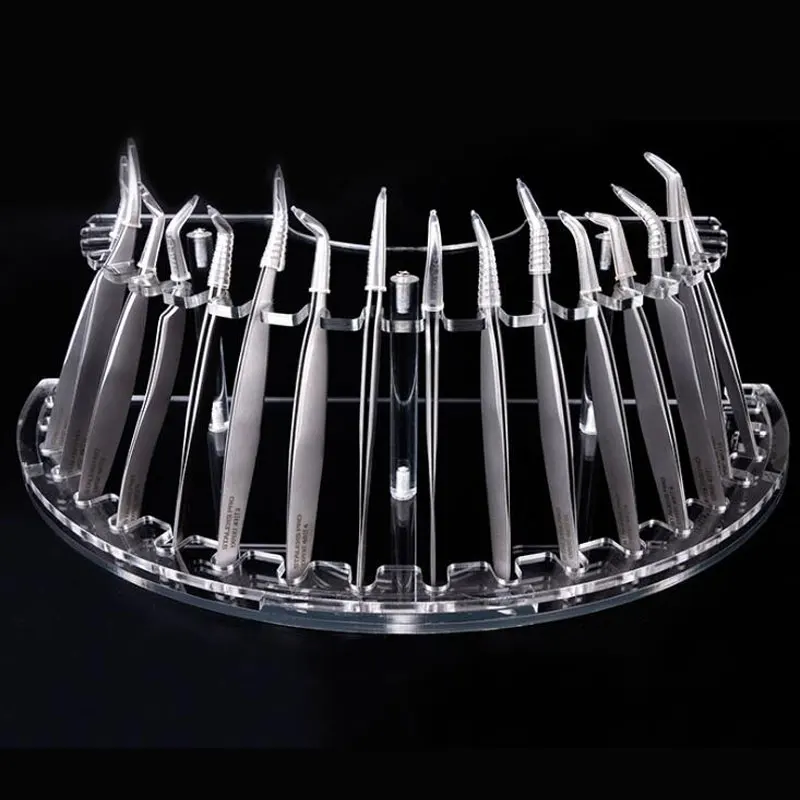 20 holes Acrylic Eyelash Tweezer Storage Holder Durable Convenient Tweezers Stand Shelf Holder Eyelashes extension Makeup Tool