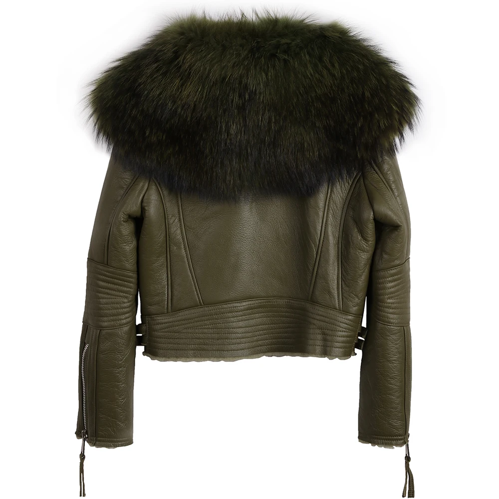 Yoloagne зимняя теплая Женская куртка из лисьего меха, Женская куртка из натуральной кожи
