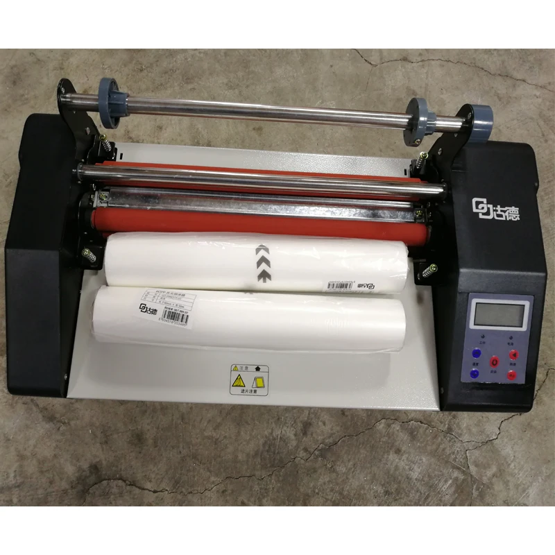 New A3+ 370MM Four roller Laminating Machine 093H Hot Rolling Mill Roller cold laminator Rolling Machine with two Gloss film