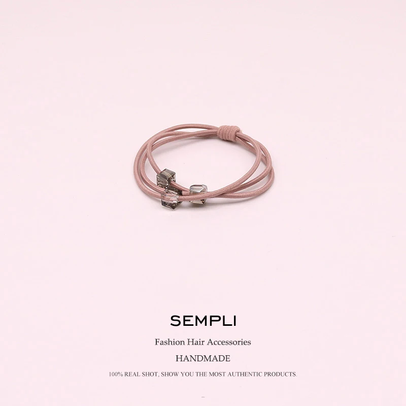 Pink 2 шт., 4 цвета, эластичные женские резинки для волос, Детские однотонные резиновые ленты Головные уборы - Цвет: Pink
