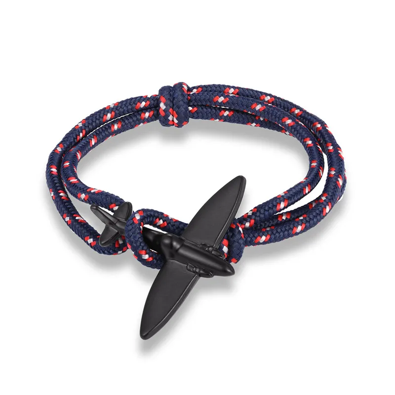 MKENDN New Arrival Airplane Anchor Sport Camping Parachute cord Survival Bracelet Men Women Buckle navy style Fashion Jewelry