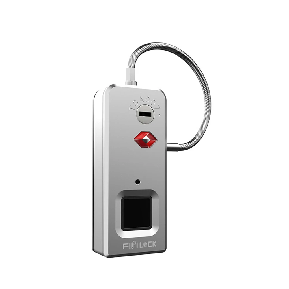 Fipilock замок с отпечатком пальца USB Перезаряжаемый водонепроницаемый Противоугонный защитный умный чехол без ключа для багажа домашний Быстрый разблокированный замок - Цвет: Grey