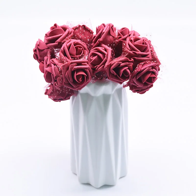 30/60 шт искусственный цветок мини розовые розы искусственные цветы для свадьбы украшение для букета День рождения украшения DIY подарок венок