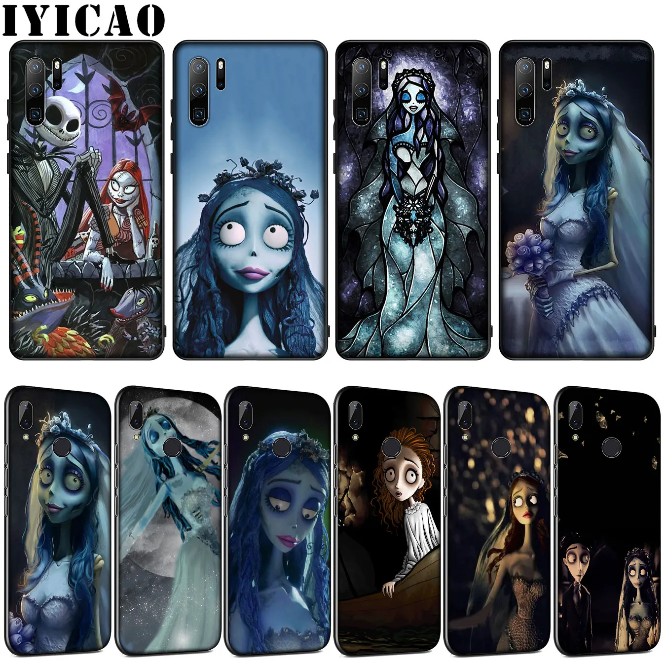 

IYICAO Tim Burtons Corpse Bride Soft Silicone Case for Huawei P30 P20 Pro P10 P9 Lite Mini 2017 2016 P Smart Z Plus 2019