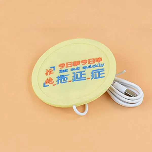 USB теплее гаджет мультфильм Силиконовые тонкие чашки-Pad кофе чай напиток usb нагревательный лоток кружка Pad хороший подарок - Цвет: Style0