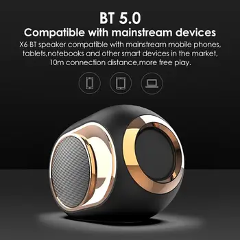 

Portable X6 Bluetooth Speaker Support BT TF Udisk AUX FM Subwoofer Wireless Outdoor Bluetooth HiFi Sound Small Speaker