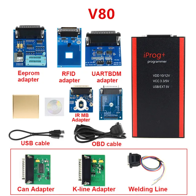 Iprog V80 IPROG Porgrammer IR MB адаптеры IPROG CAN-BUS адаптер IPROG Kline адаптер