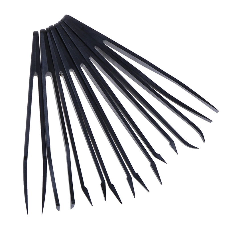 Anti-static Carbon fiber Electronic Tweezers Kit ESD Plastic Forceps PCB Repair Hand Tools Set 8pcs tweezer tool esd anti static tweezers