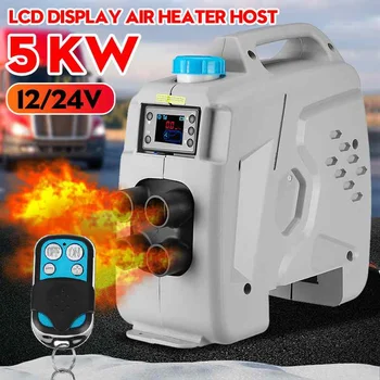 

5KW 12V/24V Car Heater All In One 5KW Air Diesels Heater 5KW Four Hole Parking Heater+Remote Control for RV Boat Trailer Truck