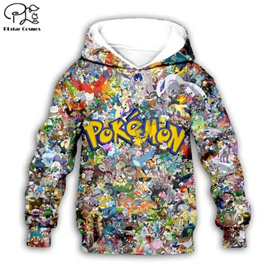 Детская одежда; толстовки с капюшоном с 3d рисунком покемона Пикачу; свитер для мальчиков с героями мультфильмов; Лидер продаж; стиль-7 - Цвет: Бежевый