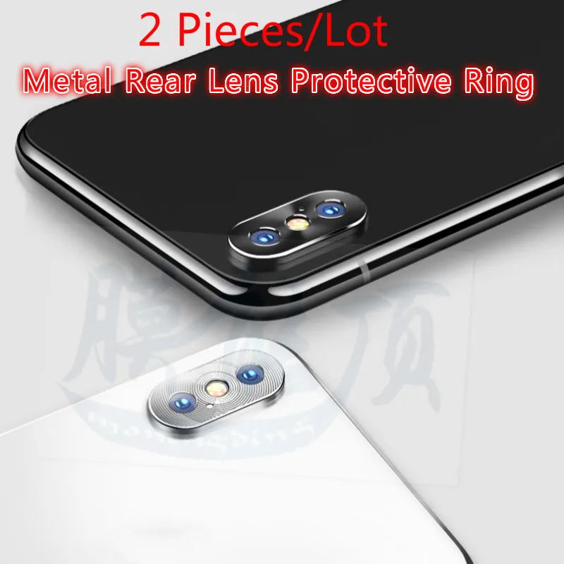 2 шт. металлический чехол защита для экрана iPhone XS MAX 7 8 Plus объектива камеры кольцо
