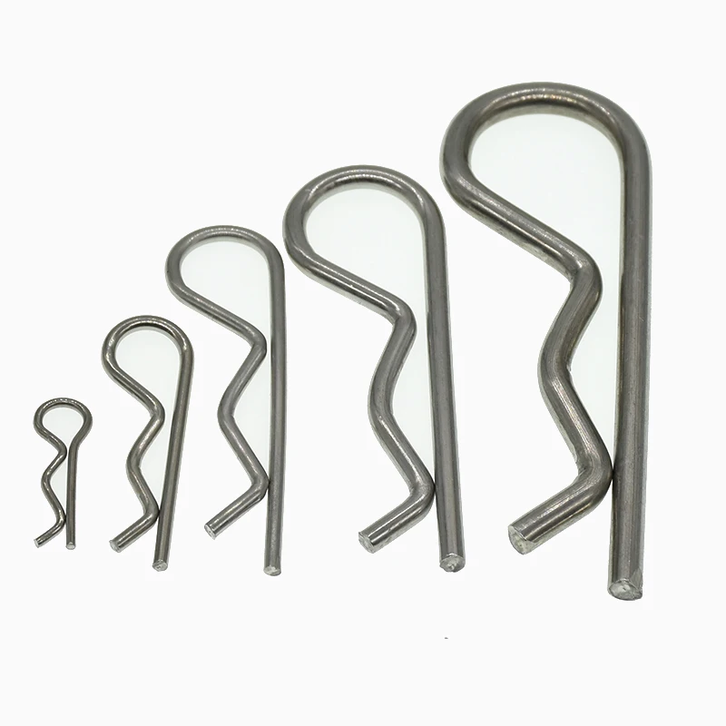 De acero inoxidable R en forma de chaveta de resorte Clip Pin 1,2mm 1,8mm 2mm 3mm 4mm de diámetro fijación Hardware para reparación de automóviles