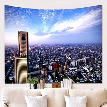 

Night City Tapestry Wall Hanging Bedroom Backdrop Decor Hippie Tapestry Wall Carpets Bedspread Psychedelic Tapestry
