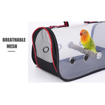 

Birds Outdoor Carrier Bag Transparent Breathable Parrots Handbag Birds Travel Cage J99Store