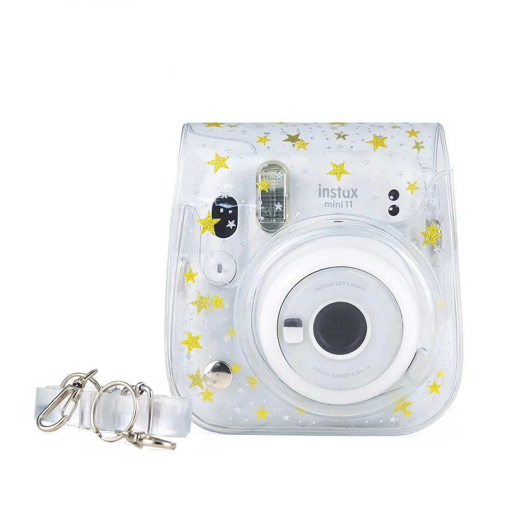 Прозрачный чехол из ПВХ с блестками и звездами для камеры Fujifilm Instax Mini 11 9 |
