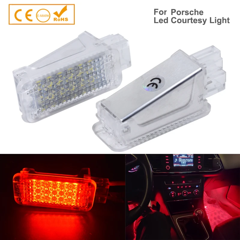 

2pcs LED FootWell Light Boot Glove Box Trunk Luggage Light Lamp For Porsche 987 Boxster 997 911 Turbo Cayenne Cayman