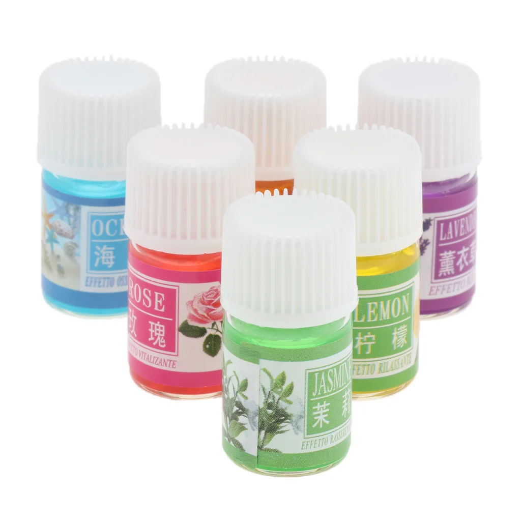 6pcs Beauty Aromatherapy Essential Oil, 100% Pure Basic Essential Oil Gift Set For Office Home Study Yoga Spa - 3ml
