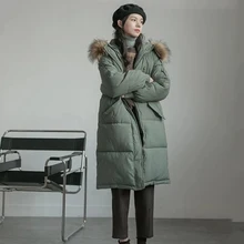 

Oversized Coats Thick Winter Jacket Women Hooded Fur Collar Down Cotton Coat Long Jacket Female Parkas Mujer Maxi Coats 2021 New
