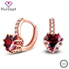 HuiSept Fashion Silver 925 Earring Jewelry Heart-shaped Ruby Gemstone Accessories Drop Earrings for Female Wedding Dropshipping ► Photo 1/6