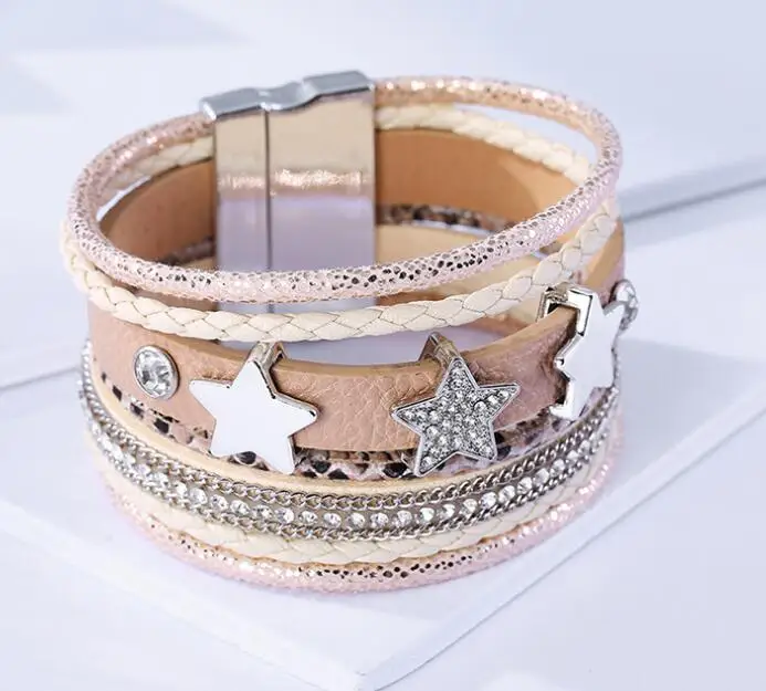 

Fashion NBS Bohemian multi-layer bracelet with star pattern wide-edged Bracelet