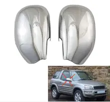 ABS Chrome na boczne drzwi samochodu pokrywa lusterka wstecznego dla Toyota XA10 RAV4 1994-2000 obudowa lusterka bocznego tanie i dobre opinie Yang Jun Zhe CN (pochodzenie) 11inch 1996 111inch Lustro i pokrowce 0 5kg