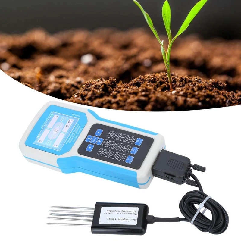 Soil pH Detector Soil Temperature Humidity Conductivity Fertility Nitrogen Phosphorus Potassium Tester Meter PH Quick Tester