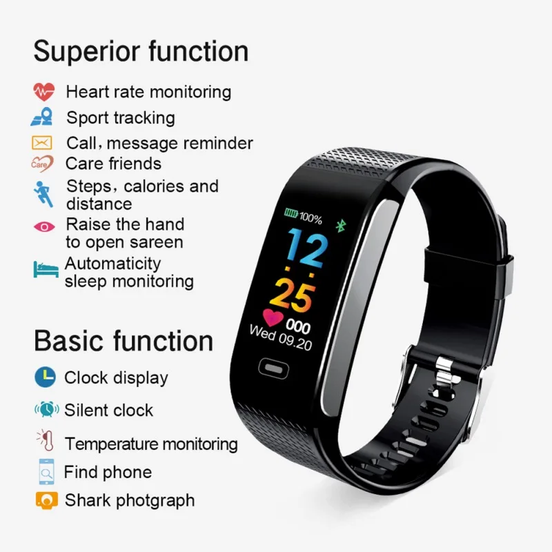 CK18S Smart Bracelet Waterproof Fitness Track Smart Watch Health Activity Monitor Bracelet Band For Android Iphone