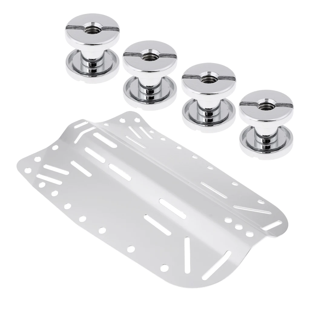 Aluminum Alloy Technical Scuba Diving BCD Harness Backplate& 4 Book Screws