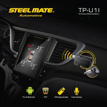 

Steelmate Android TPMS for Car Tire Pressure Monitor System Tyre Internal Sensor USB TPMS Temperature low battery Warning