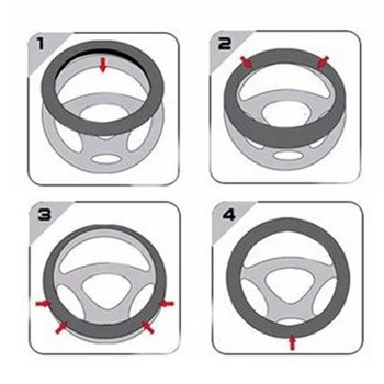 

Auto Car Steering Wheel Cover 38cm Grey Soft Paw Printed Design Washable Parts