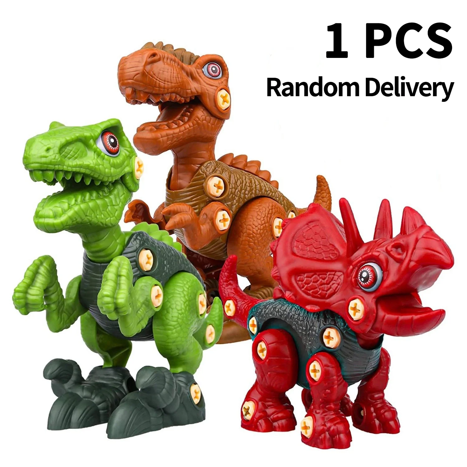 1PCS Take Apart Dinosaur Toys for Kids Building Toy Set with Electric Drill Construction Engineering Play Kit STEM Learning