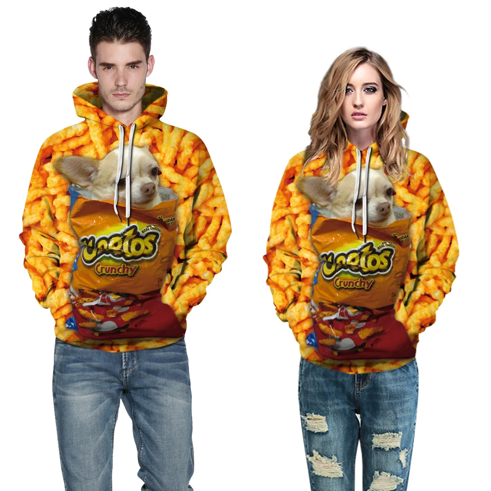 Новинка Cheetos, Женская толстовка с капюшоном с 3D принтом, повседневная свободная Мужская Толстовка С Карманами, пальто размера плюс