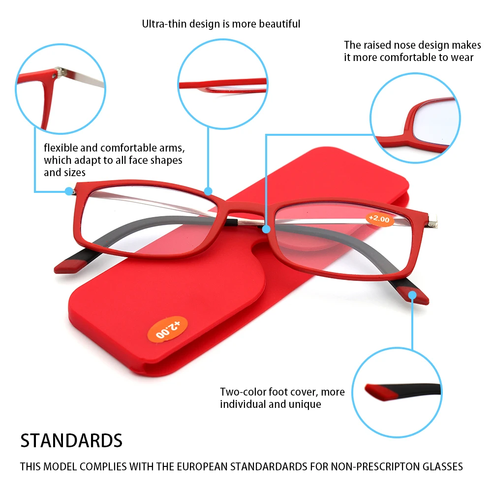 KAEDEK Ultralight Reading Glasses Men Women Unbreakable Glasses