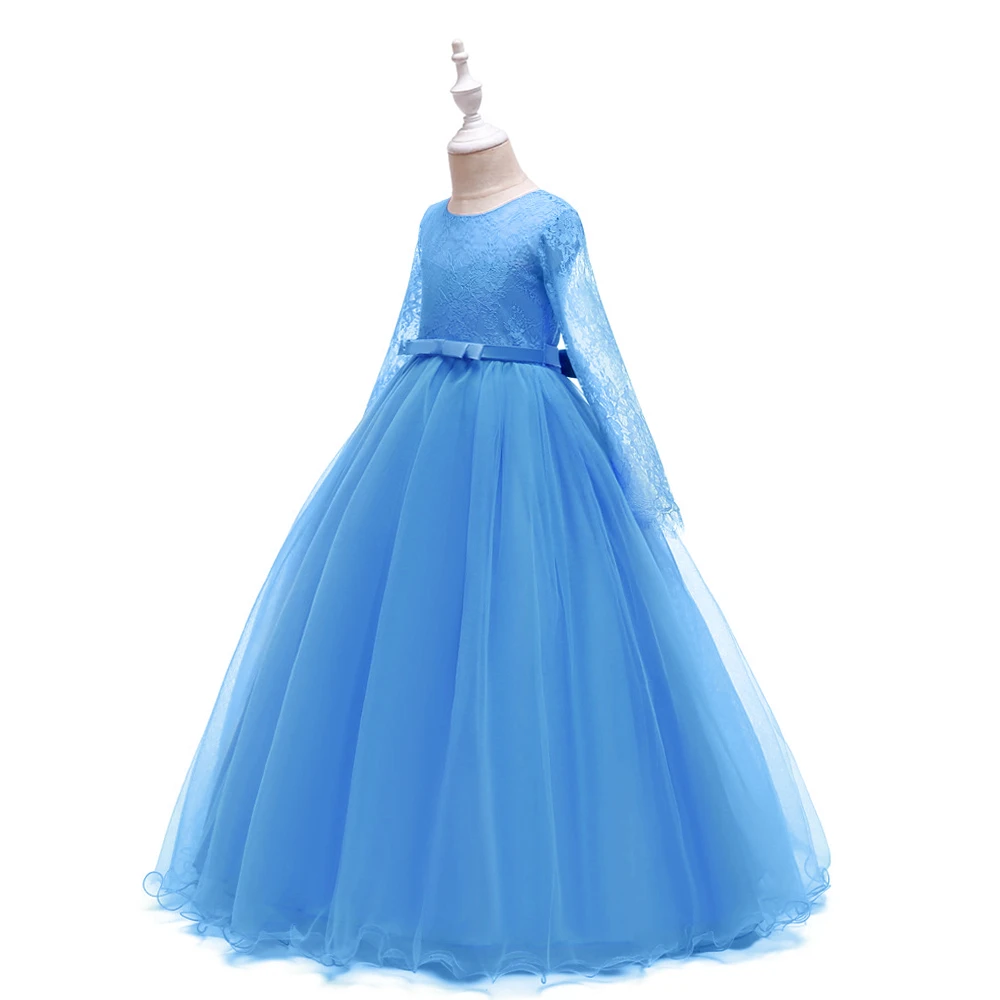 Новое Стильное длинное платье с цветами для девочек на свадьбу, vestidos de primera comunion, детское платье для первого причастия Пышное Бальное Платье для девочек