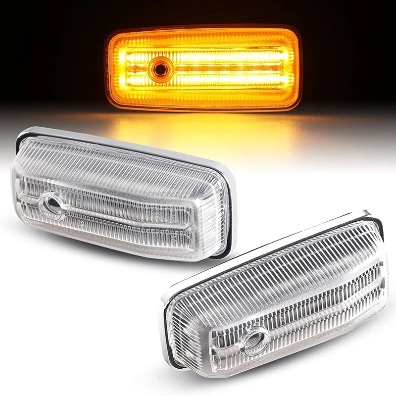 2Pcs Car LED Side Marker Light Assembly Turn Signal Lamps for Mercedes