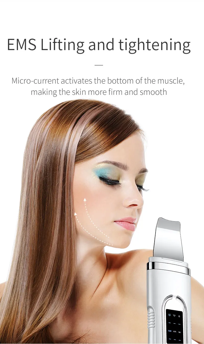 Ultrasonic Shovel Pore Cleaner Foreo Beauty Skin Care EMS Pulse Micro Electric Apparatus Belleza Facial TSLM1 | Красота и здоровье