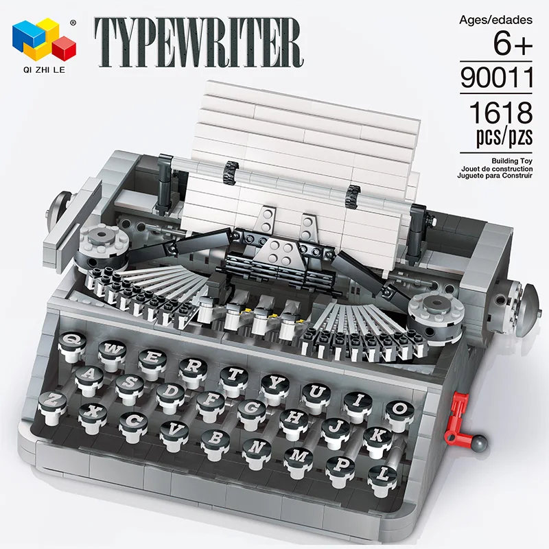

New Creative Ideas Series MOC Retro Typewriter Set Model Kit Building Blocks Bricks Educational Kids Toys DIY Christmas Gifts