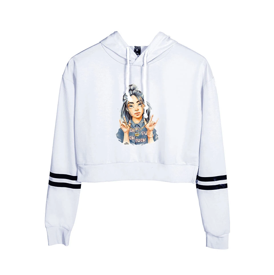 New Fashion Billie Eilish crop Top Hoodies Sweatshirt Women Pullovers Billie Eilish Hoodies Casual women's/girl's orange Hoody