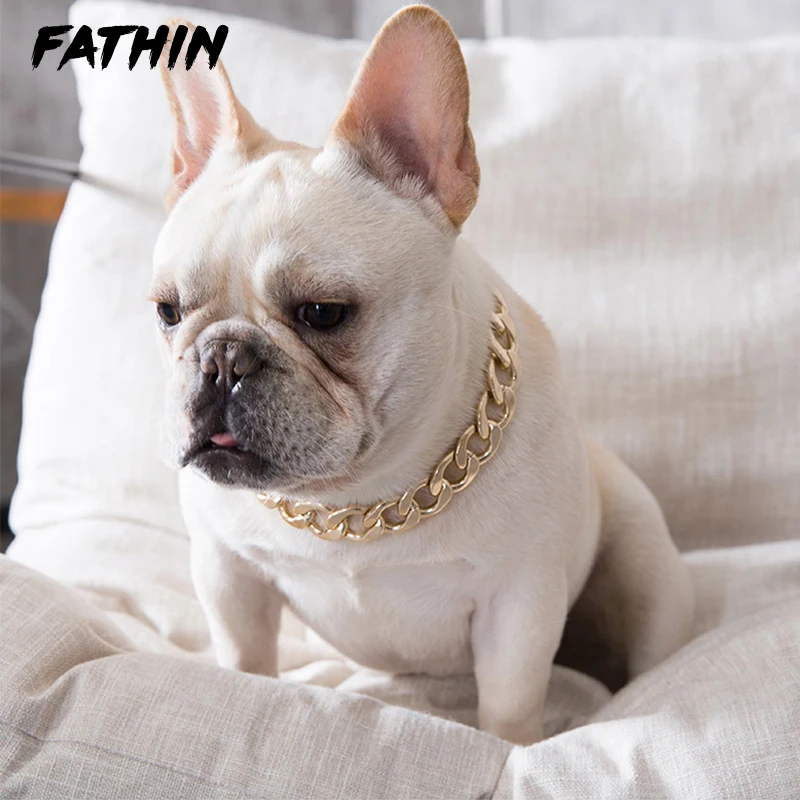 Plastic Punk Gold Dog Collar 37CM