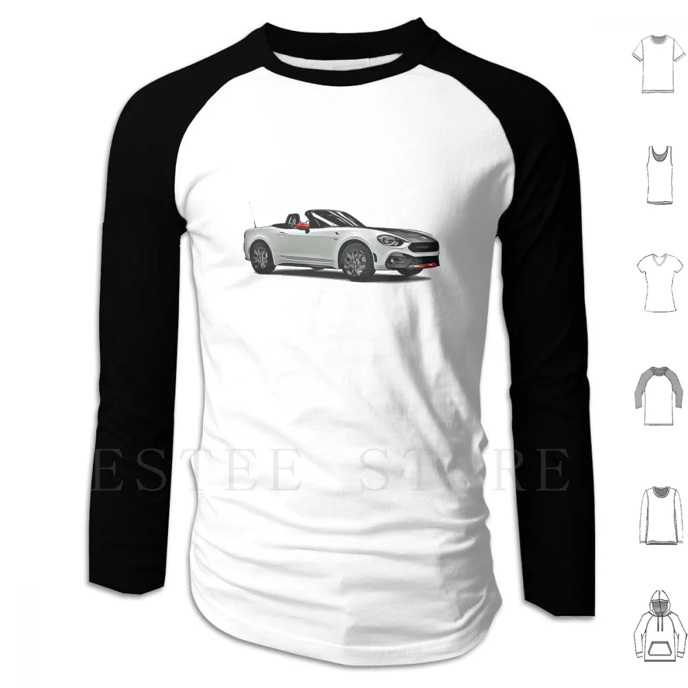 Felpe Con Cappuccio Abarth 124 Cartoon Car V8 V10 V12 Cool Flag Engine Racing Sports Pagani Automotive Simpatico Cartone Animato Italiano