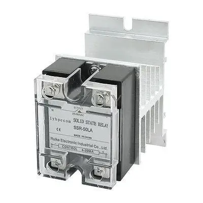 

4-20mA to AC 28-280V 50A Aluminum Heat Sink Solid State Relay w Clear Cover
