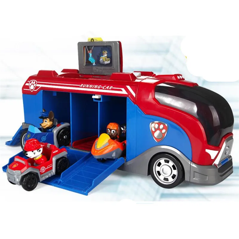 Paw Patrol Автомобильная смотровая башня с музыкальными фигурками Patrulla Canina Paw Patrol автобус игрушки для детей рождественские подарки D67 - Цвет: 4pcs no box