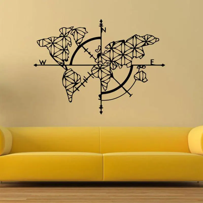 World Map Travel Countries Pattern Wall Stickers Vinyl Home Decor