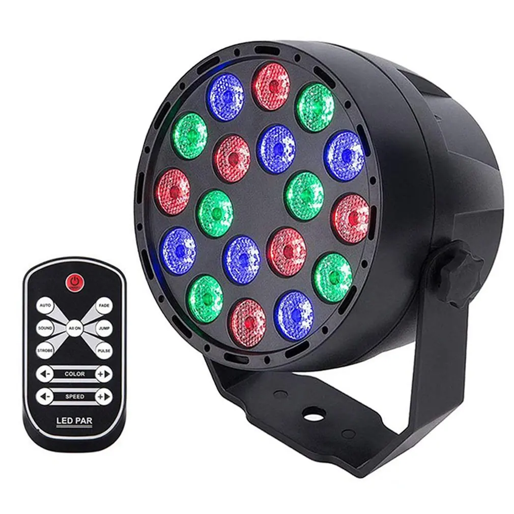 

18W High Power RGB Stage Lights 7 Modes DMX Controlled Sound Activated LED Par Lights Stage Effect Lighting for Party DJ